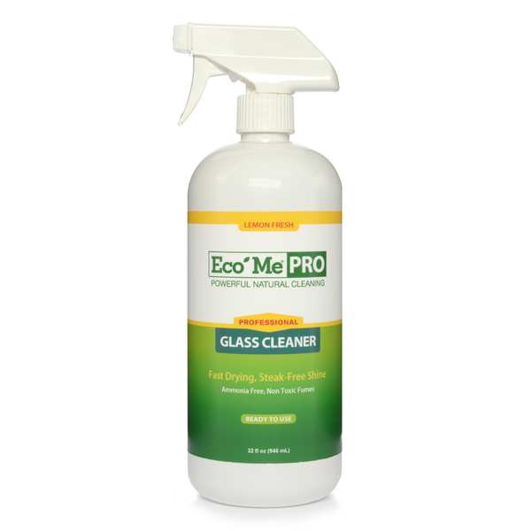 Eco Me Liquid Glass Cleaner, Lemon Fresh, Trigger Spray Bottle, 6 PK ECJS-GCLF32-06